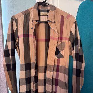 Burberry Men’s Button-Up Shirt – Classic Check – Size Small